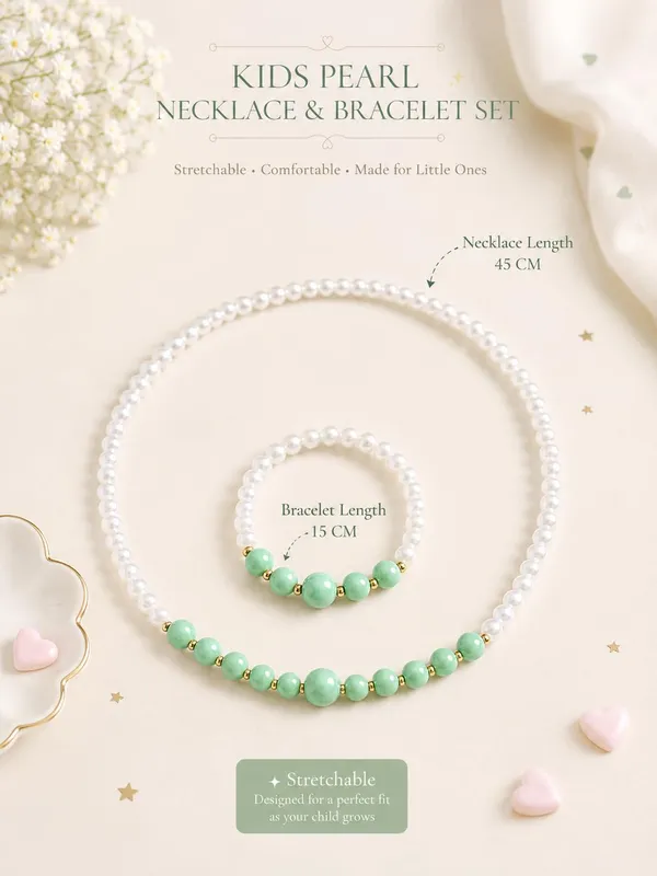 Green_Dark_Pink_Acrylic_Beaded_Necklace_Bracelet_Set_For_Girls