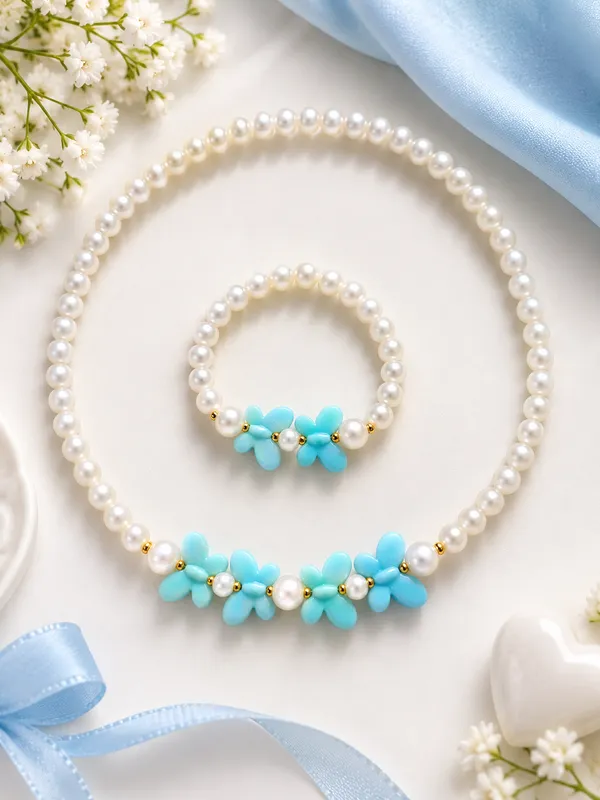 Blue_Acrylic_Butterfly_Pearl_Beaded_Necklace_Bracelet_Set_For_Girls