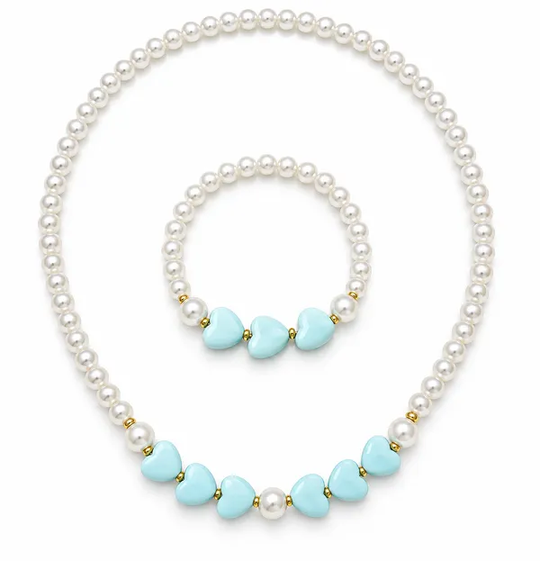 Blue_Acrylic_Heart_Pearl_Beaded_Necklace_Bracelet_Set_For_Girls