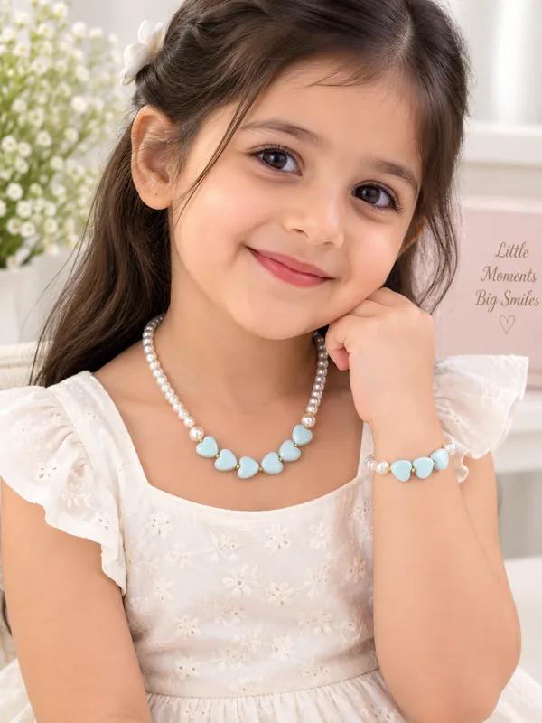 Blue_Acrylic_Heart_Pearl_Beaded_Necklace_Bracelet_Set_For_Girls
