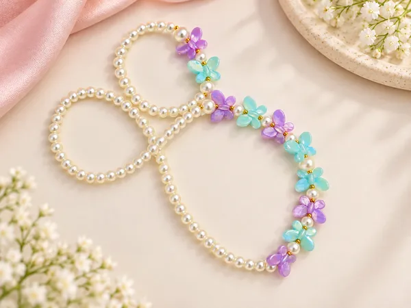 Purple_Acrylic_Butterfly_Pearl_Beaded_Necklace_Bracelet_Set_For_Girls