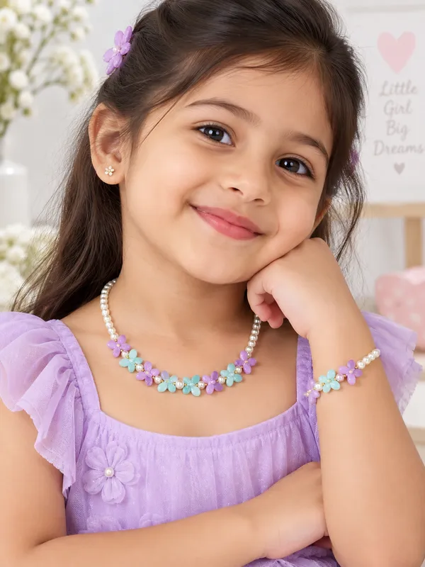 Purple_Acrylic_Butterfly_Pearl_Beaded_Necklace_Bracelet_Set_For_Girls