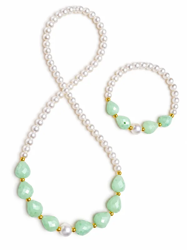 Mint_Green_Acrylic_Beaded_Necklace_And_Bracelet_Set_For_Girls