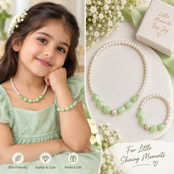 Mint_Green_Acrylic_Beaded_Necklace_And_Bracelet_Set_For_Girls