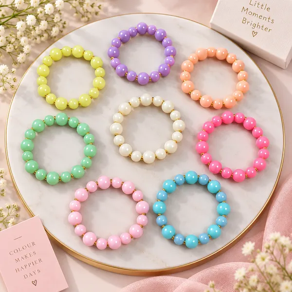 Multicolour_Acrylic_Beaded_Stretchable_Bracelet_Set_Of_8_For_Girls