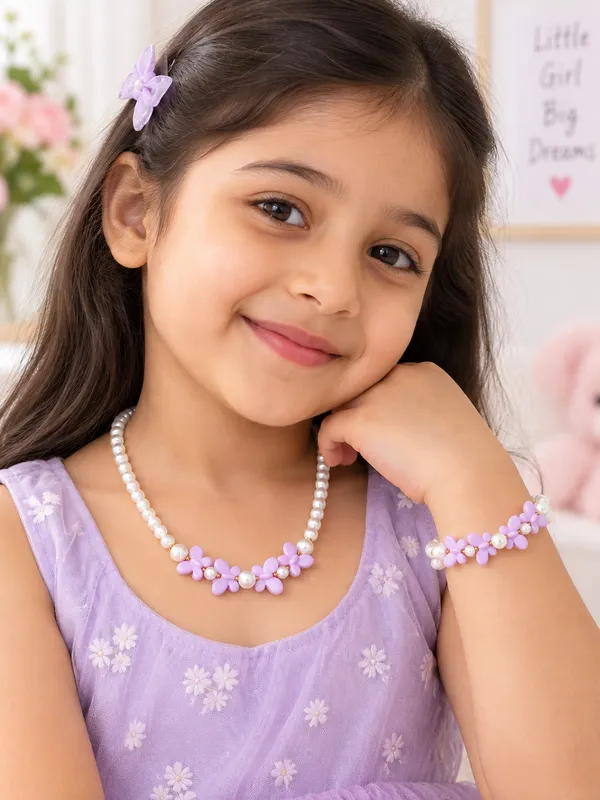 Purple_Acrylic_Butterfly_Pearl_Beaded_Necklace_Bracelet_Set_For_Girls