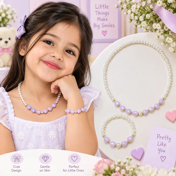 Purple_Acrylic_Beaded_Necklace_And_Bracelet_Set_For_Girls