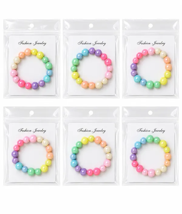Multicolour_Acrylic_Pastel_Rainbow_Beaded_Stretchable_Bracelet_Set_Of_6_For_Girls