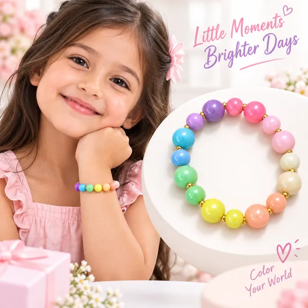Multicolour_Acrylic_Pastel_Rainbow_Beaded_Stretchable_Bracelet_Set_Of_6_For_Girls
