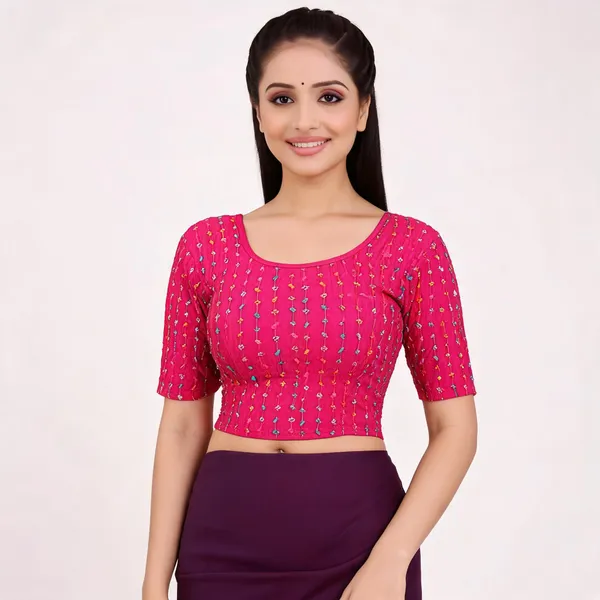 Pink_Cotton_Premium_Blouse_For_Women
