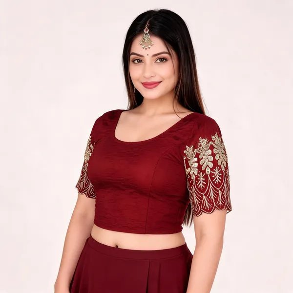 Maroon_And_Red_Cotton_Blouse_For_Women