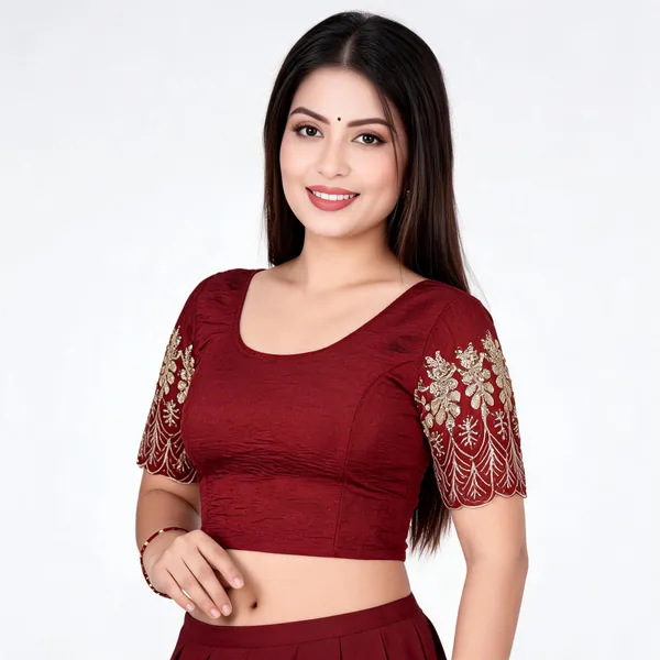 Maroon_And_Red_Cotton_Blouse_For_Women