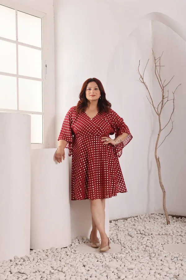 Plus_Size_Georgette_Foil_Print_Midi_Dress