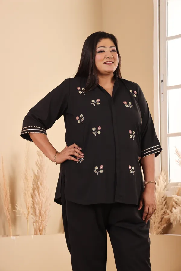 Brown_Floral_Embroidered_Co-ord_Set