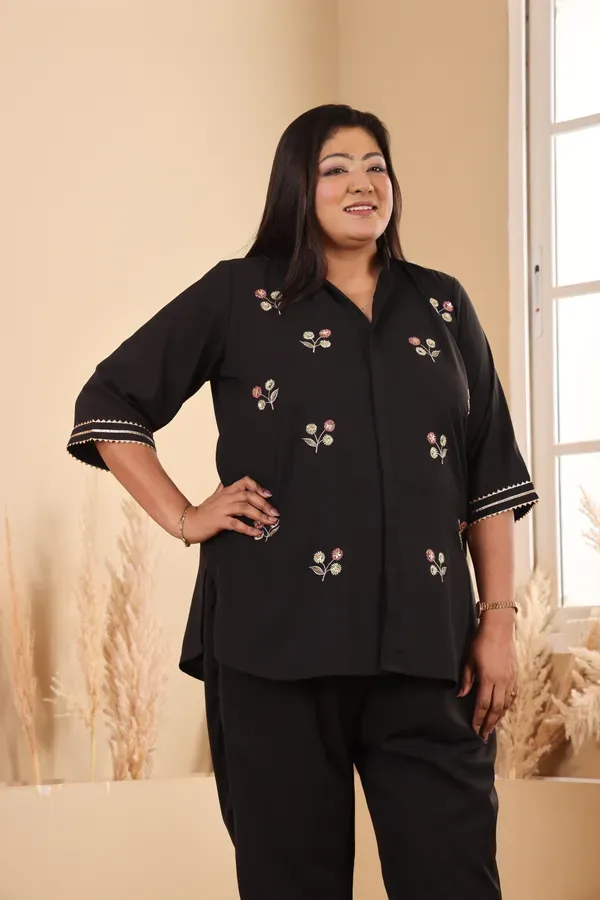 Brown_Floral_Embroidered_Co_Ord_Set