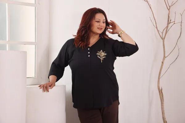 Teal_Embroidered_V-Neck_Top 