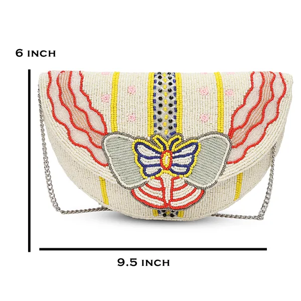 White_Beaded_Embellished_Clutch_Bag_For_Women