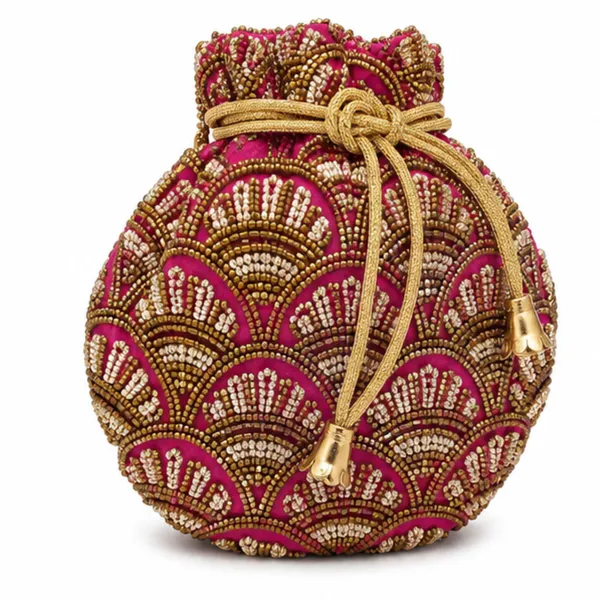 Magenta_Embellished_Potli_Bag_For_Women