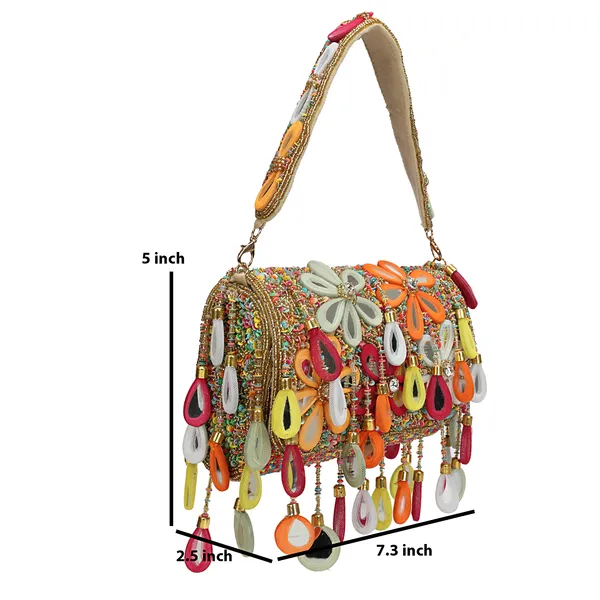 Multicolour_Beaded_Embellished_Shoulder_Bag_For_Women