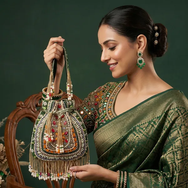 Green_Beaded_Potli_Handbag_For_Women