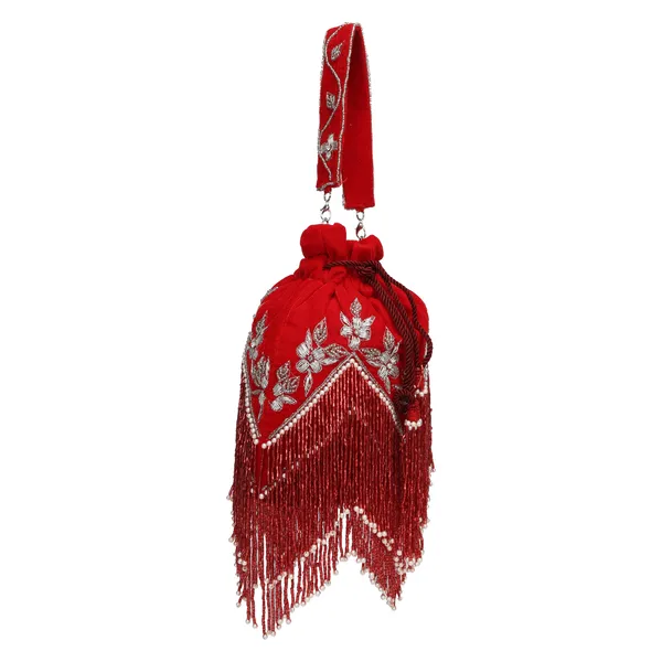 Red_Velvet_Embellished_Potli_Bag_For_Women