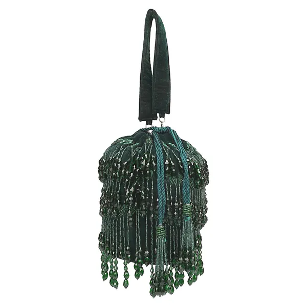 Green_Velvet_Beaded_Potli_Clutch_For_Women