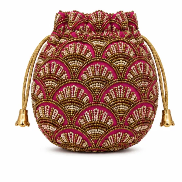 Magenta_Embellished_Potli_Bag_For_Women