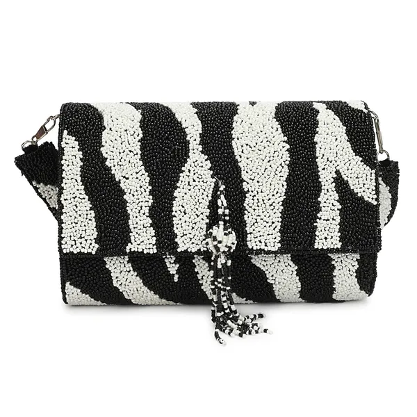 Black_And_White_Beaded_Clutch_Bag_For_Women