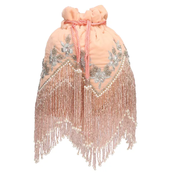 Peach_Embellished_Drawstring_Potli_Bag_For_Women
