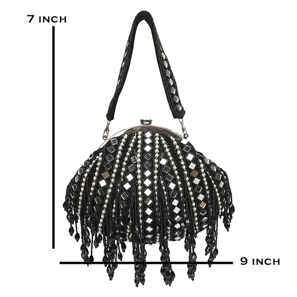 Black_Beaded_Embellished_Handbag_For_Women