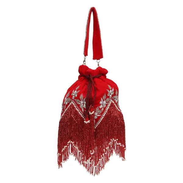 Red_Velvet_Embellished_Potli_Bag_For_Women