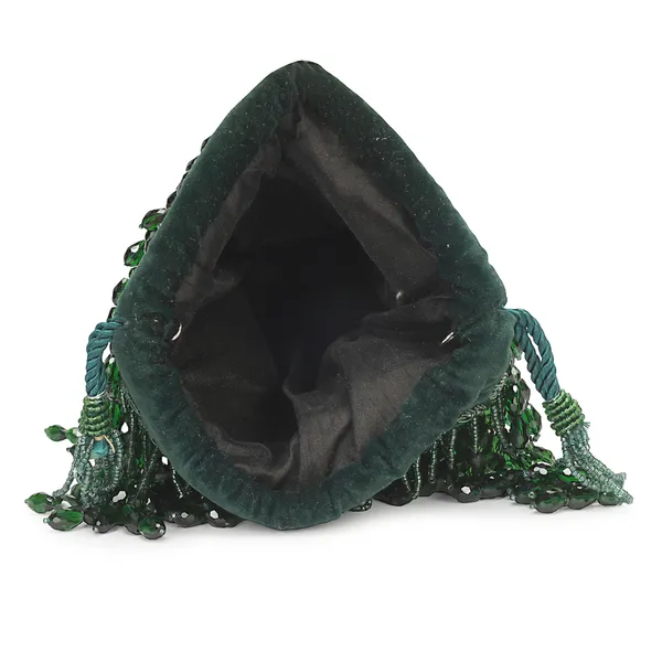 Green_Velvet_Beaded_Potli_Clutch_For_Women