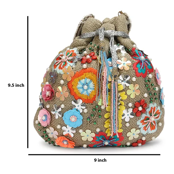 Beige_Jute_Embellished_Potli_Bag_For_Women