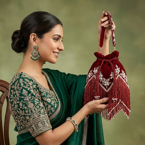 Maroon_Velvet_Embellished_Potli_Bag_For_Women