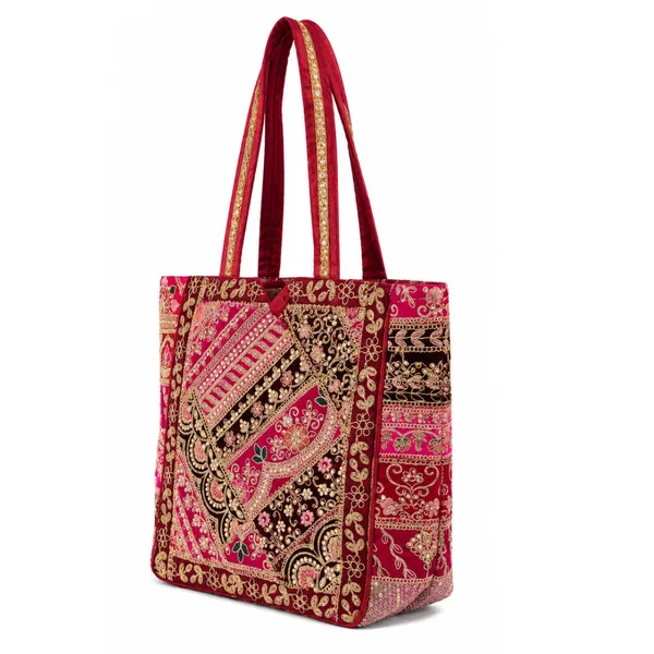 Red_Embroidered_Tote_Bag_For_Women