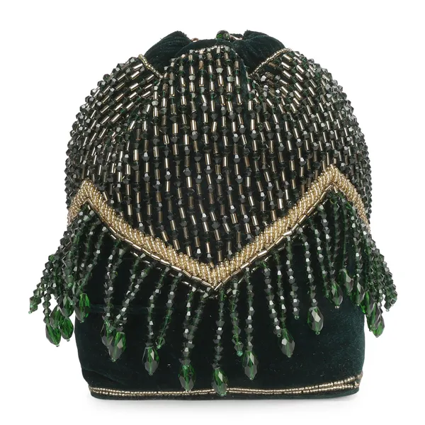 Green_Velvet_Embellished_Potli_Bag_For_Women
