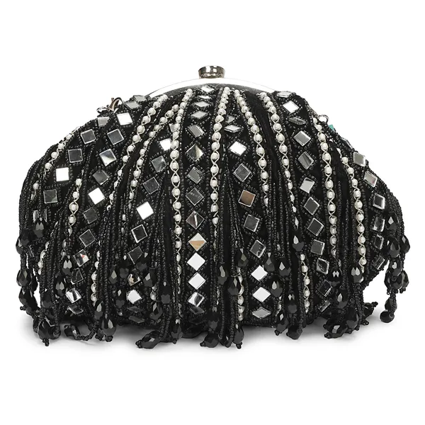 Black_Beaded_Embellished_Handbag_For_Women