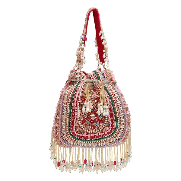 Red_Velvet_Embellished_Potli_Bag_For_Women