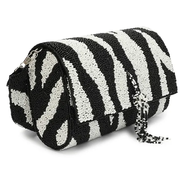 Black_And_White_Beaded_Clutch_Bag_For_Women
