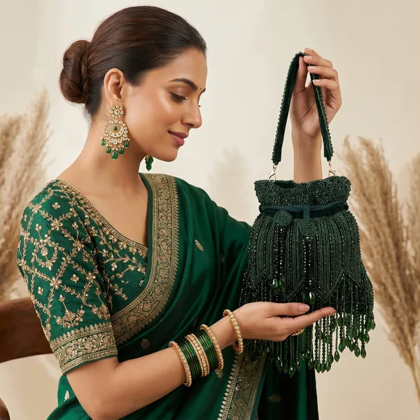 Green_Beaded_Embellished_Potli_Bag_For_Women
