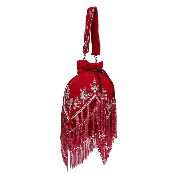Red_Velvet_Embroidered_Potli_Bag_For_Women