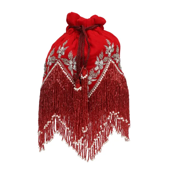 Red_Velvet_Embellished_Potli_Bag_For_Women