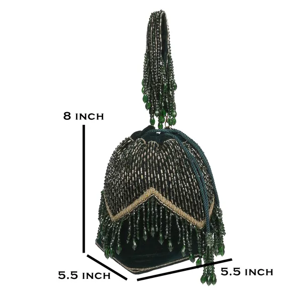 Green_Velvet_Embellished_Potli_Bag_For_Women