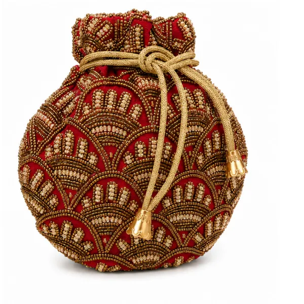 Magenta_Embellished_Potli_Bag_For_Women