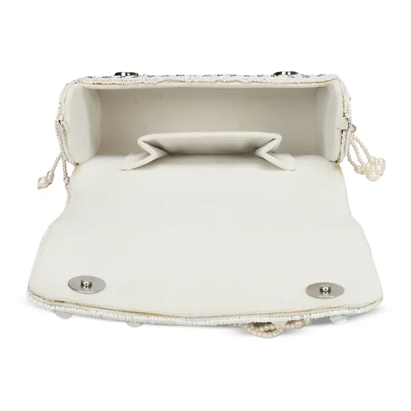 White_Beaded_Embellished_Shoulder_Bag_For_Women