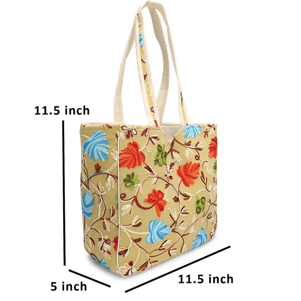 Beige_Embroidered_Tote_Bag_For_Women
