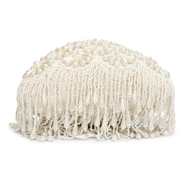 White_Beaded_Fringe_Clutch_Bag_For_Women