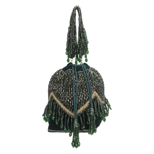 Green_Velvet_Embellished_Potli_Bag_For_Women