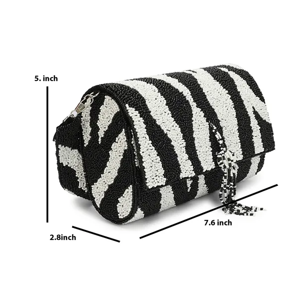 Black_And_White_Beaded_Clutch_Bag_For_Women