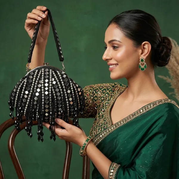 Black_Beaded_Embellished_Handbag_For_Women
